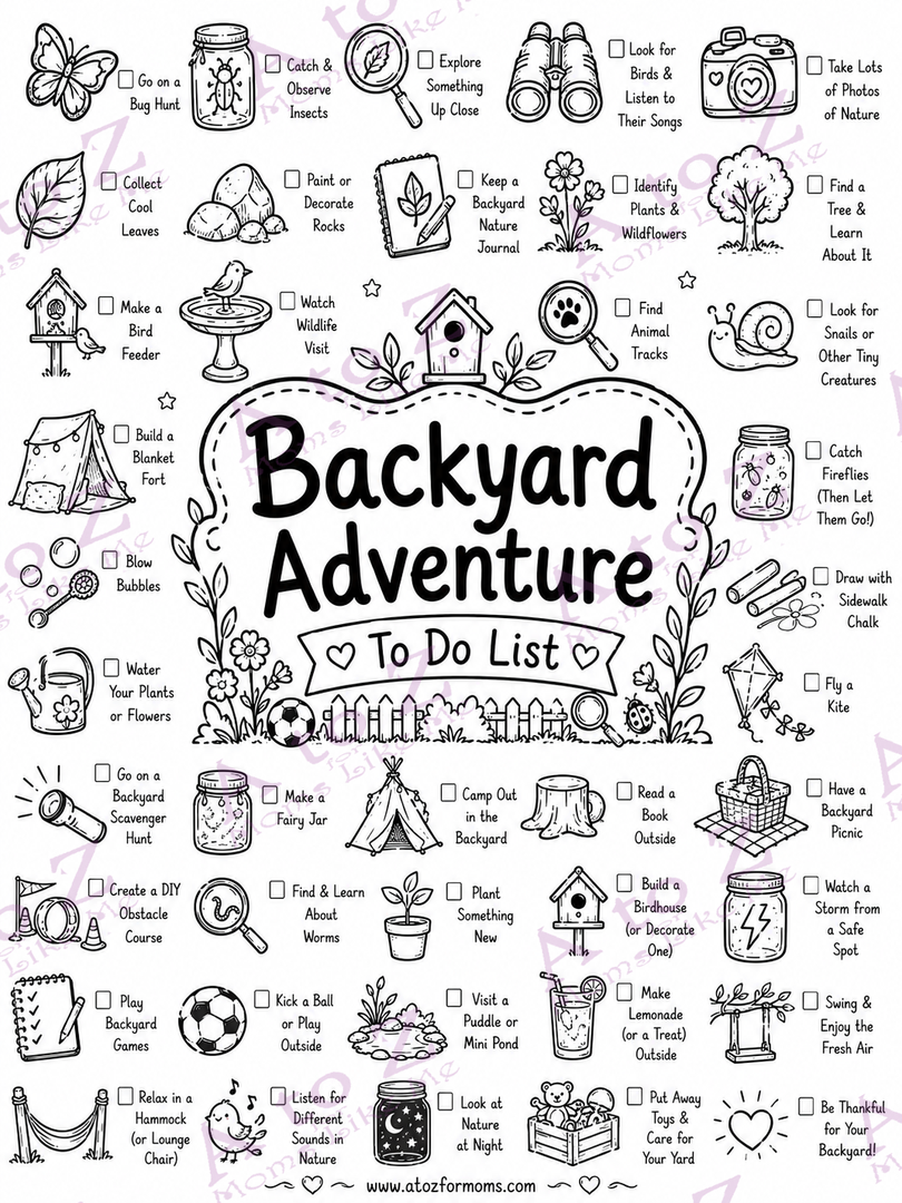 Backyard Adventure To-Do List Poster