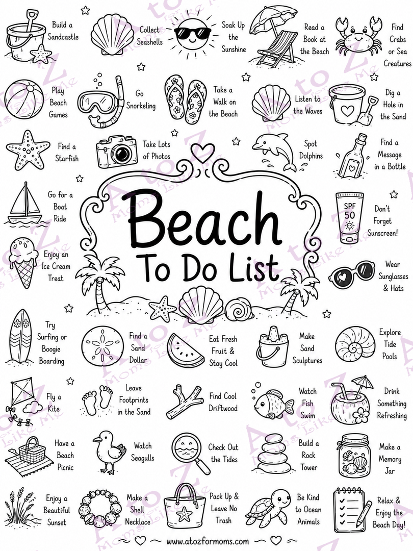 Beach To-Do List Poster