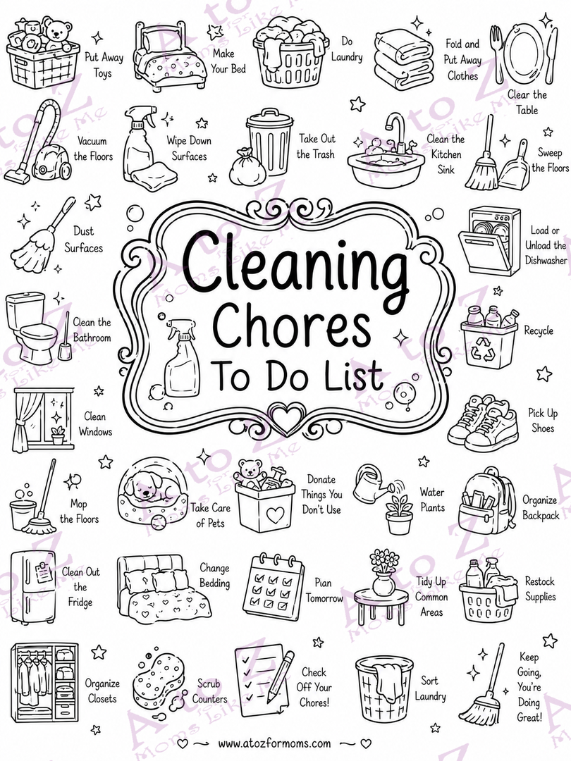 Cleaning Chores To-Do List Poster