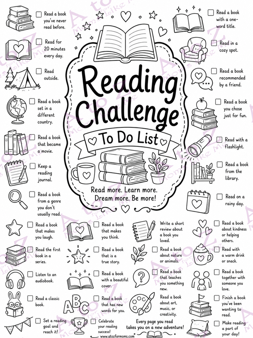 Reading Challenge To-Do List Poster