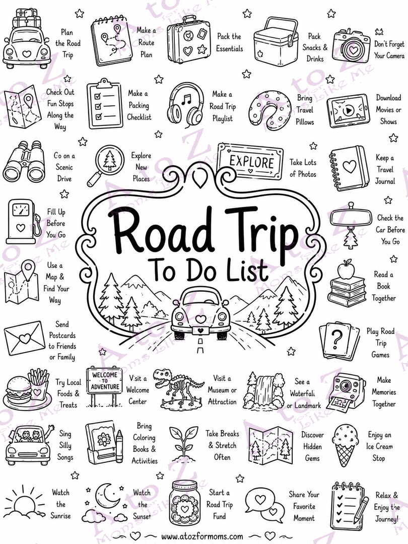 Road Trip To-Do List Poster