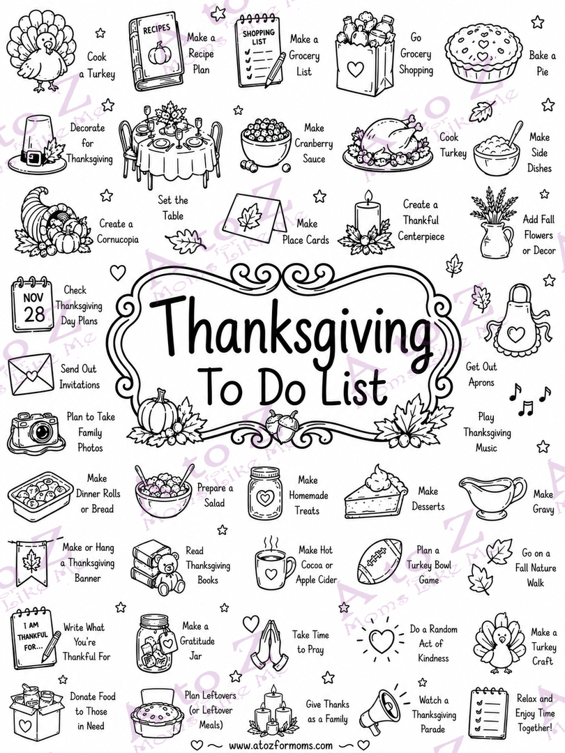 Thanksgiving To-Do List Poster